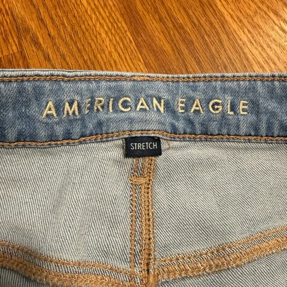 American Eagle dreamy drape stretch ripped low-rise baggy wide leg jean - Picture 4 of 6